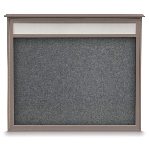 United Visual Products Double Door Enclosed Indoor Letterboard UV11255-SATIN-GREY - main